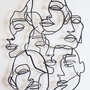 Wallity Faces Line Art- APT743 M